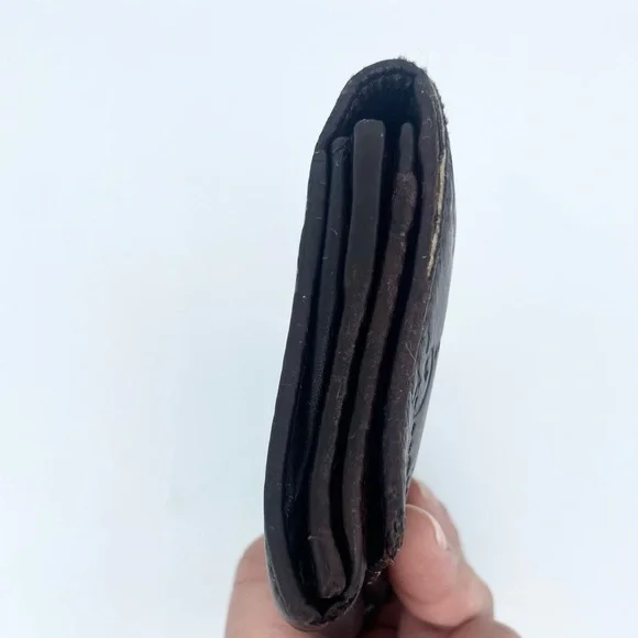 Gucci Dark Chocolate brown leather GG monogram bifold long wallet - Picture 2 of 9